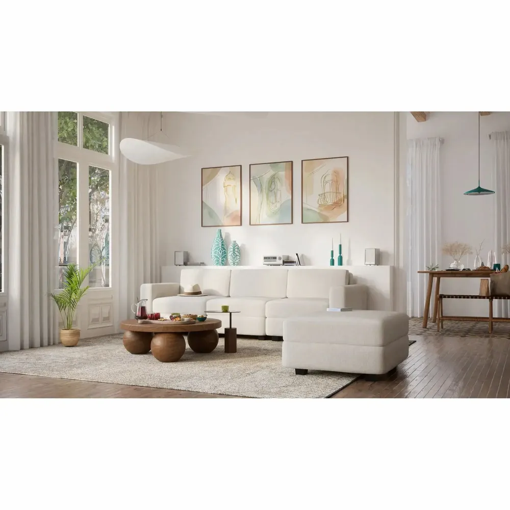 Sofas for hospitalities & contracts - Modular Sofa GRACIA - Pouf Module - Cream Beige - CITY SOFA