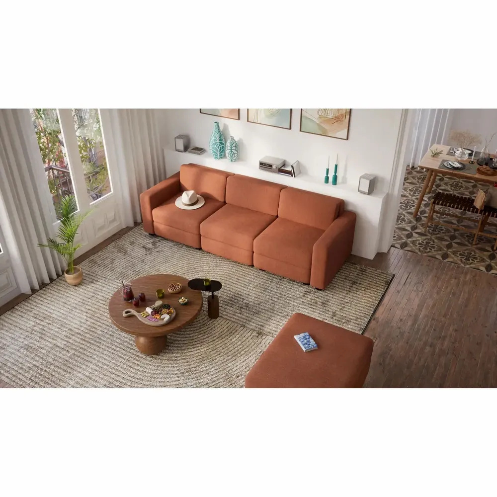 Sofas for hospitalities & contracts - Modular Sofa GRACIA - Pouf Module - Terracotta - CITY SOFA