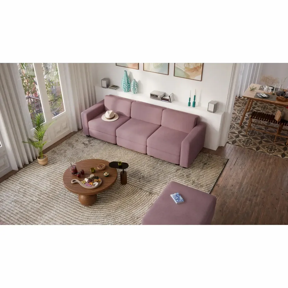 Sofas for hospitalities & contracts - Modular Sofa GRACIA - Pouf Module - Dusty Pink - CITY SOFA