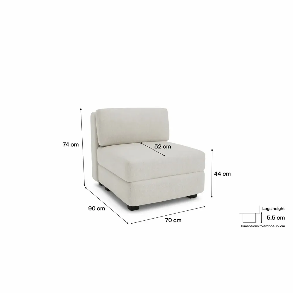 Sofas for hospitalities & contracts - Modular Sofa GRACIA - Single Module - Cream Beige - CITY SOFA