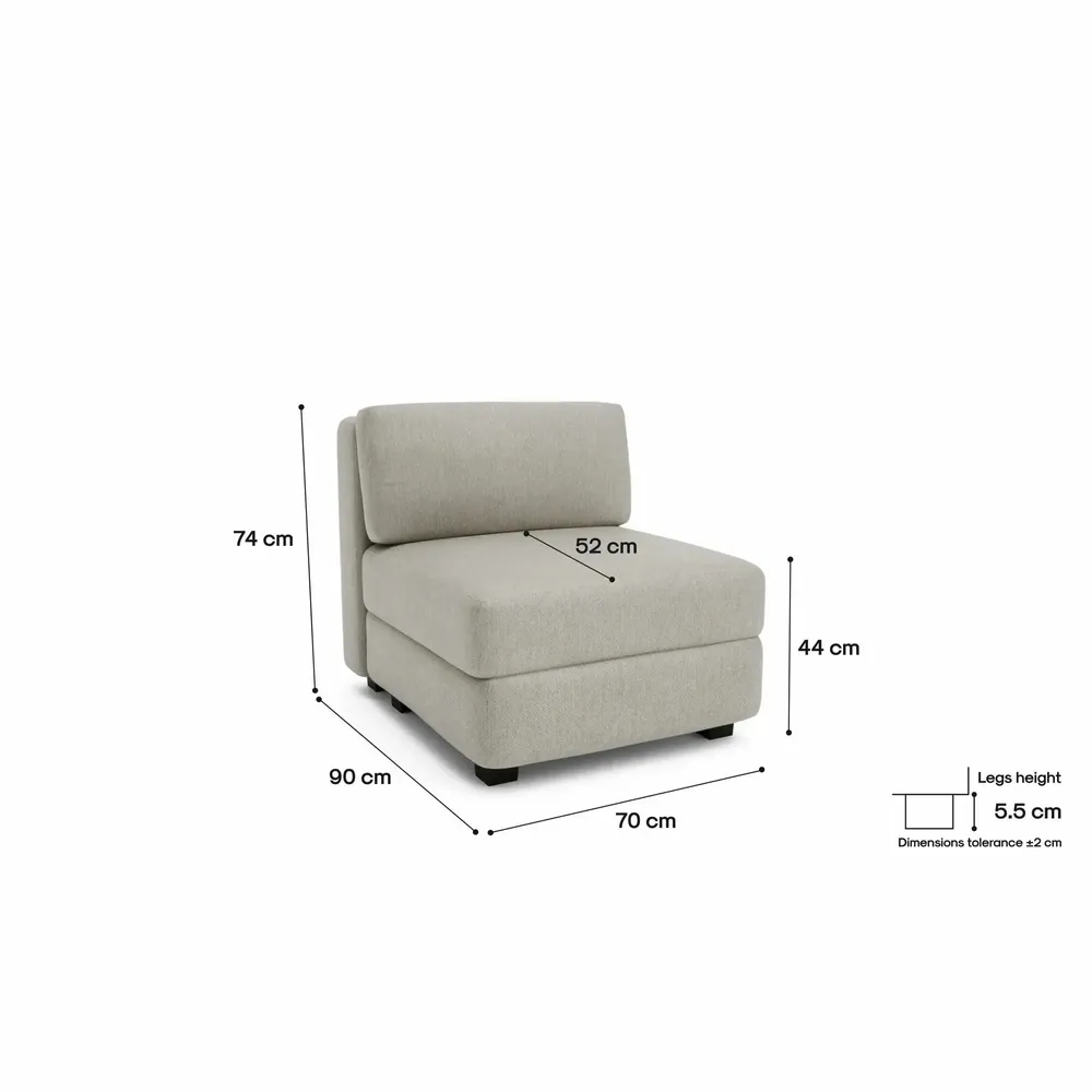 Sofas for hospitalities & contracts - Modular Sofa GRACIA - Single Module - Beige Grey - CITY SOFA