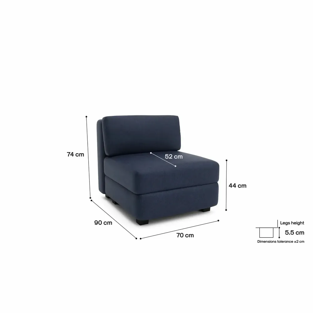 Sofas for hospitalities & contracts - Modular Sofa GRACIA - Single Module - Dark Blue - CITY SOFA