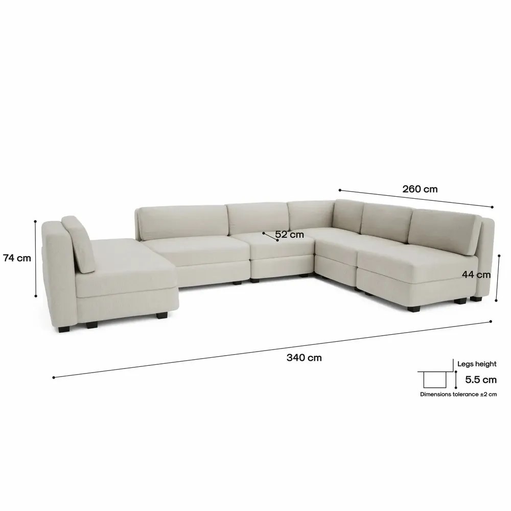 Sofas for hospitalities & contracts - Modular Sofa GRACIA - U-shaped 160 x 340 x 230 cm - Cream Beige - CITY SOFA