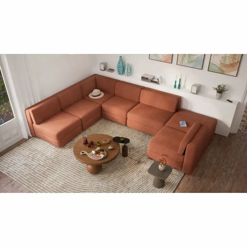 Sofas for hospitalities & contracts - Modular Sofa GRACIA - U-shaped 160 x 340 x 230 cm - Terracotta - CITY SOFA