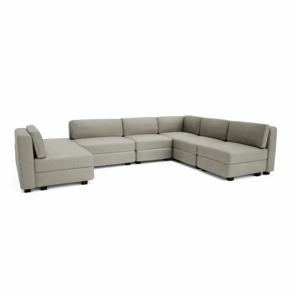 Canapés pour collectivités - Canapé modulable GRACIA - en U 160 x 340 x 230 cm - Beige gris - CITY SOFA