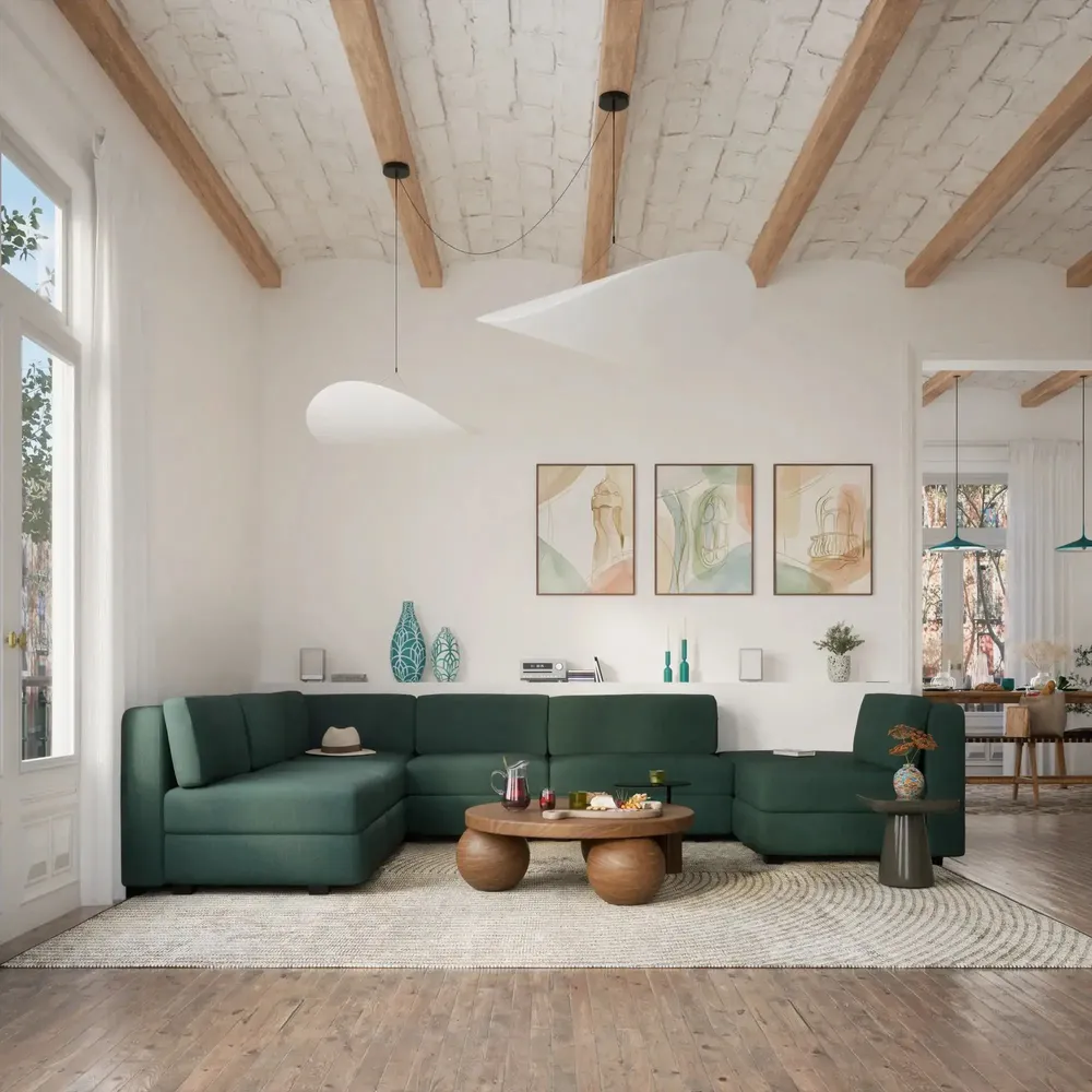 Sofas for hospitalities & contracts - Modular Sofa GRACIA - U-shaped 160 x 340 x 230 cm - Green - CITY SOFA