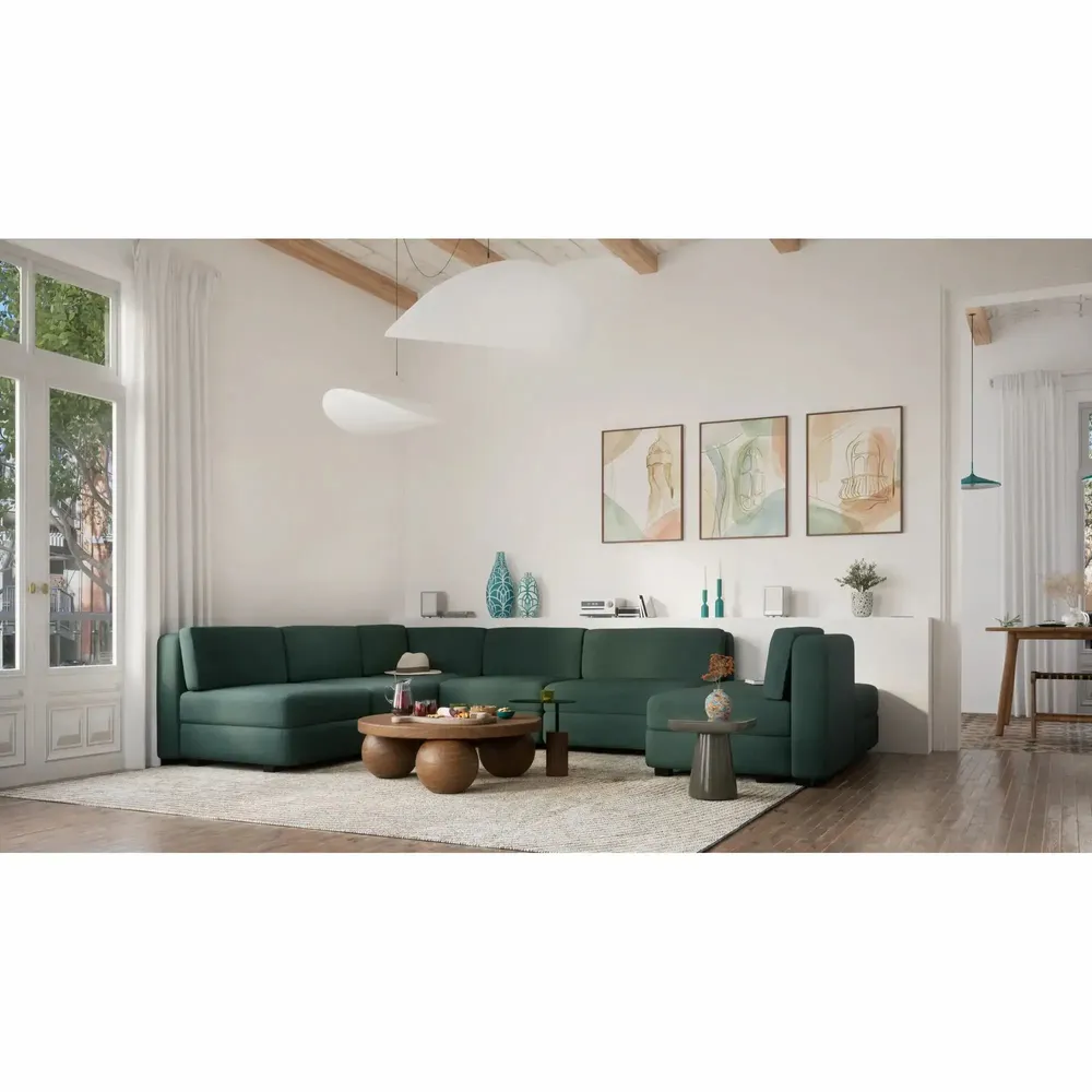 Sofas for hospitalities & contracts - Modular Sofa GRACIA - U-shaped 160 x 340 x 230 cm - Green - CITY SOFA