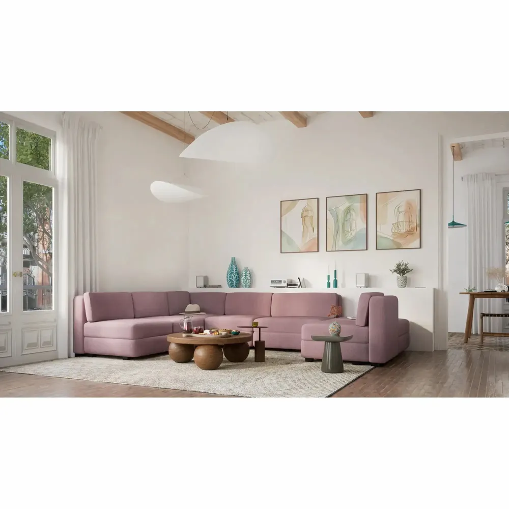 Sofas for hospitalities & contracts - Modular Sofa GRACIA - U-shaped 160 x 340 x 230 cm - Dusty Pink - CITY SOFA
