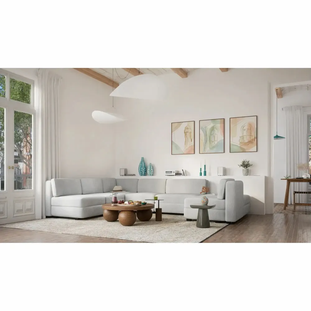 Canapés pour collectivités - Canapé modulable GRACIA - en U 160 x 340 x 230 cm - Gris - CITY SOFA