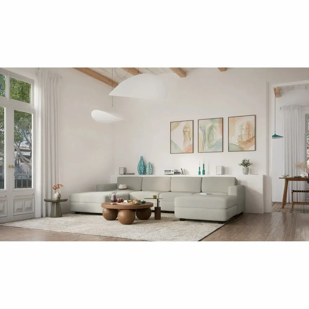 Sofas for hospitalities & contracts - Modular Sofa GRACIA - U-shaped 180 x 320 x 180 cm - Beige Grey - CITY SOFA