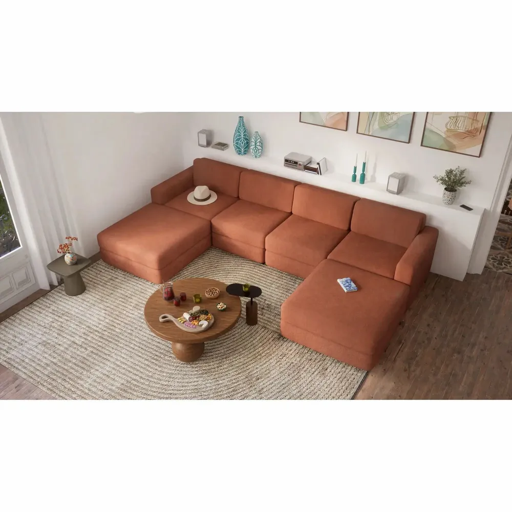 Sofas for hospitalities & contracts - Modular Sofa GRACIA - U-shaped 180 x 320 x 180 cm - Terracotta - CITY SOFA