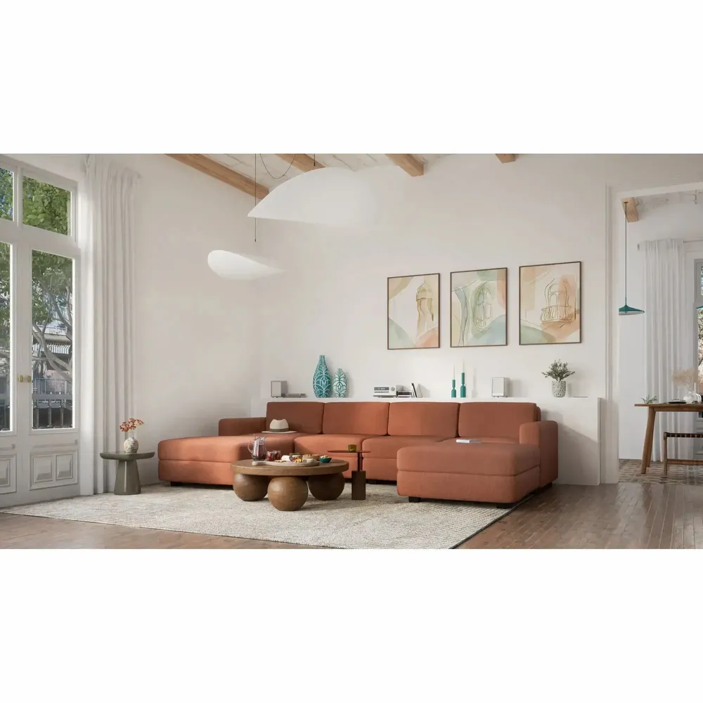 Sofas for hospitalities & contracts - Modular Sofa GRACIA - U-shaped 180 x 320 x 180 cm - Terracotta - CITY SOFA