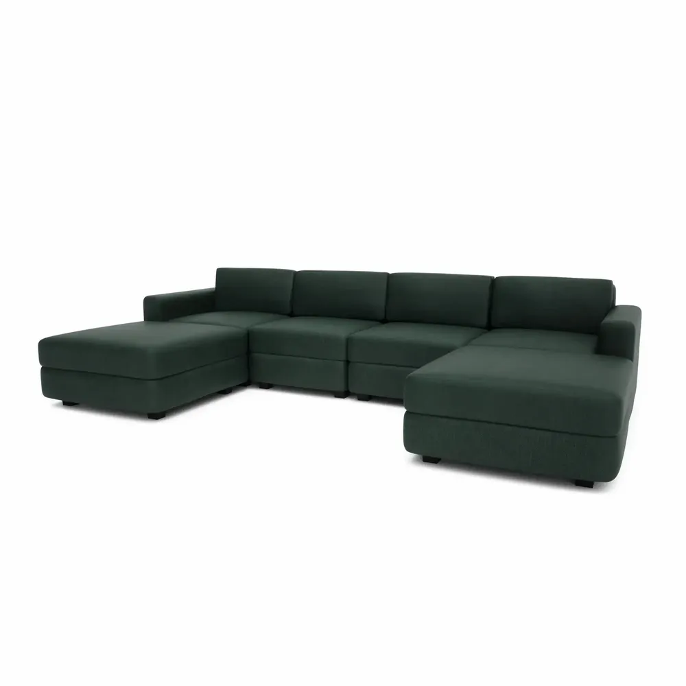 Sofas for hospitalities & contracts - Modular Sofa GRACIA - U-shaped 180 x 320 x 180 cm - Green - CITY SOFA