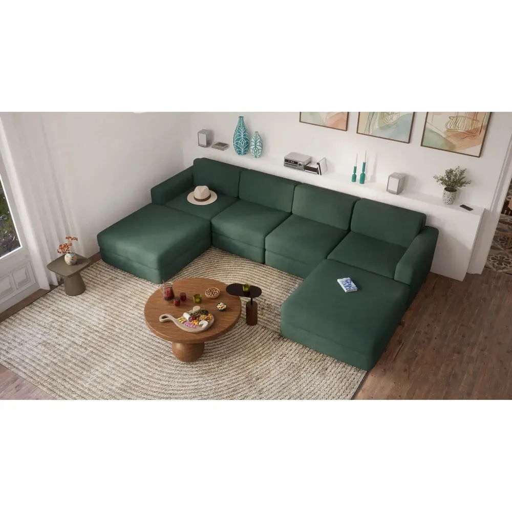 Sofas for hospitalities & contracts - Modular Sofa GRACIA - U-shaped 180 x 320 x 180 cm - Green - CITY SOFA