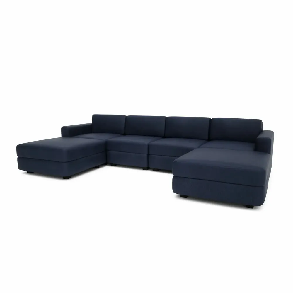 Sofas for hospitalities & contracts - Modular Sofa GRACIA - U-shaped 180 x 320 x 180 cm - Dark Blue - CITY SOFA