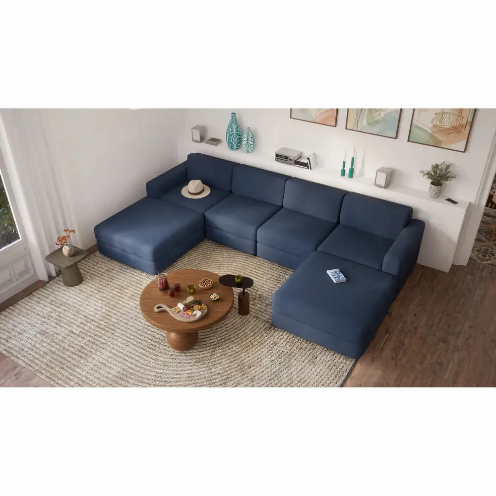 Sofas for hospitalities & contracts - Modular Sofa GRACIA - U-shaped 180 x 320 x 180 cm - Dark Blue - CITY SOFA