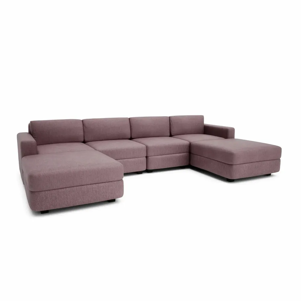 Sofas for hospitalities & contracts - Modular Sofa GRACIA - U-shaped 180 x 320 x 180 cm - Dusty Pink - CITY SOFA