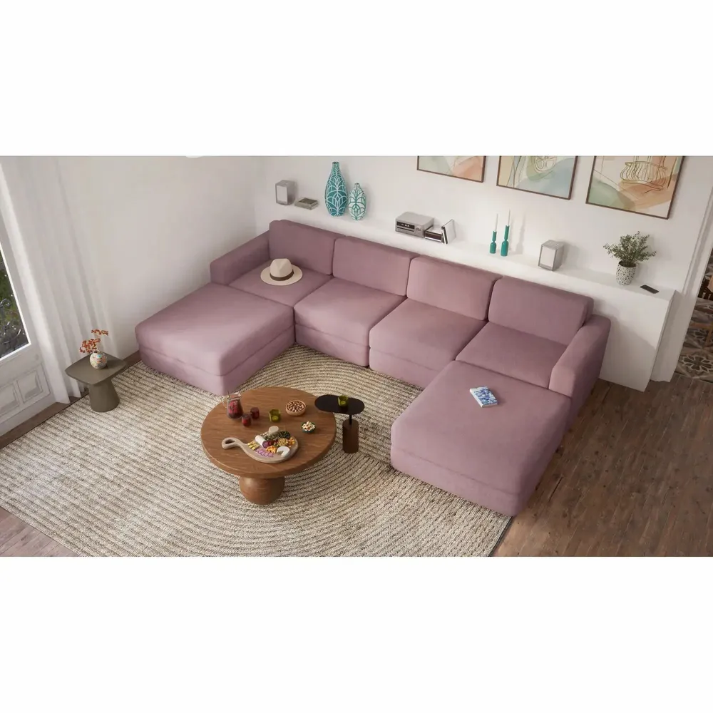 Sofas for hospitalities & contracts - Modular Sofa GRACIA - U-shaped 180 x 320 x 180 cm - Dusty Pink - CITY SOFA