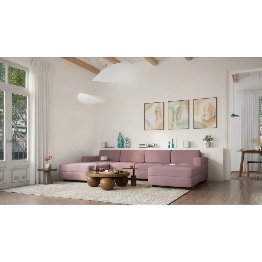 Sofas for hospitalities & contracts - Modular Sofa GRACIA - U-shaped 180 x 320 x 180 cm - Dusty Pink - CITY SOFA
