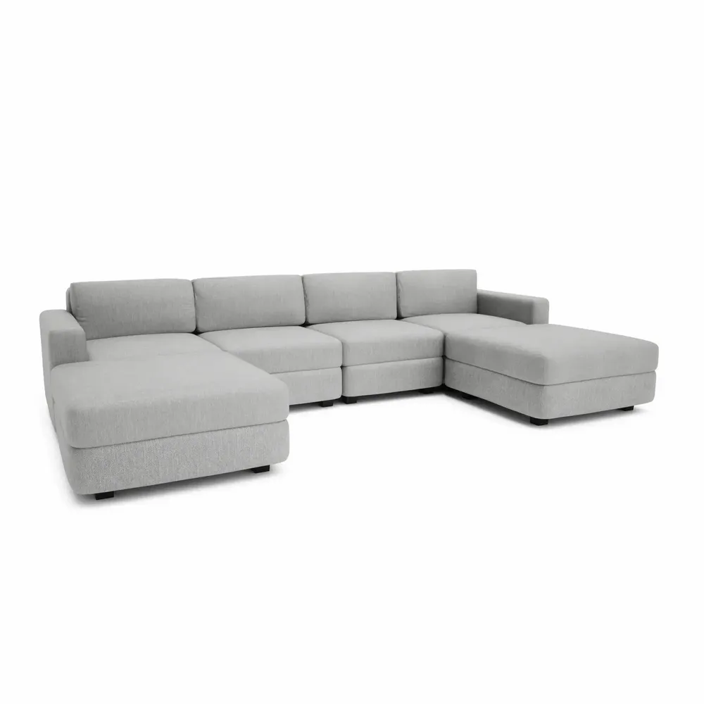 Canapés pour collectivités - Canapé modulable GRACIA - en U 180 x 320 x 180 cm - Gris - CITY SOFA