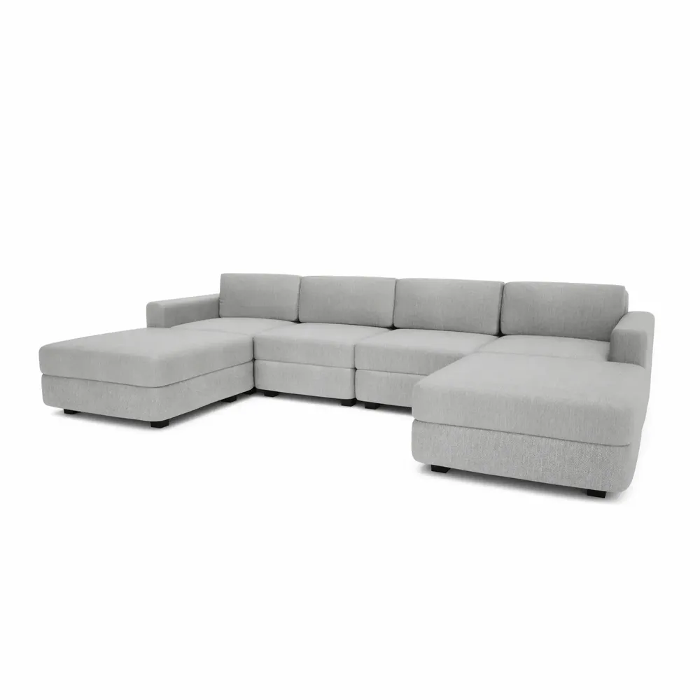 Canapés pour collectivités - Canapé modulable GRACIA - en U 180 x 320 x 180 cm - Gris - CITY SOFA