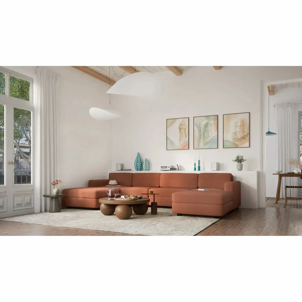 Sofas for hospitalities & contracts - Modular Sofa GRACIA - U-shaped 180 x 340 x 180 cm - Terracotta - CITY SOFA
