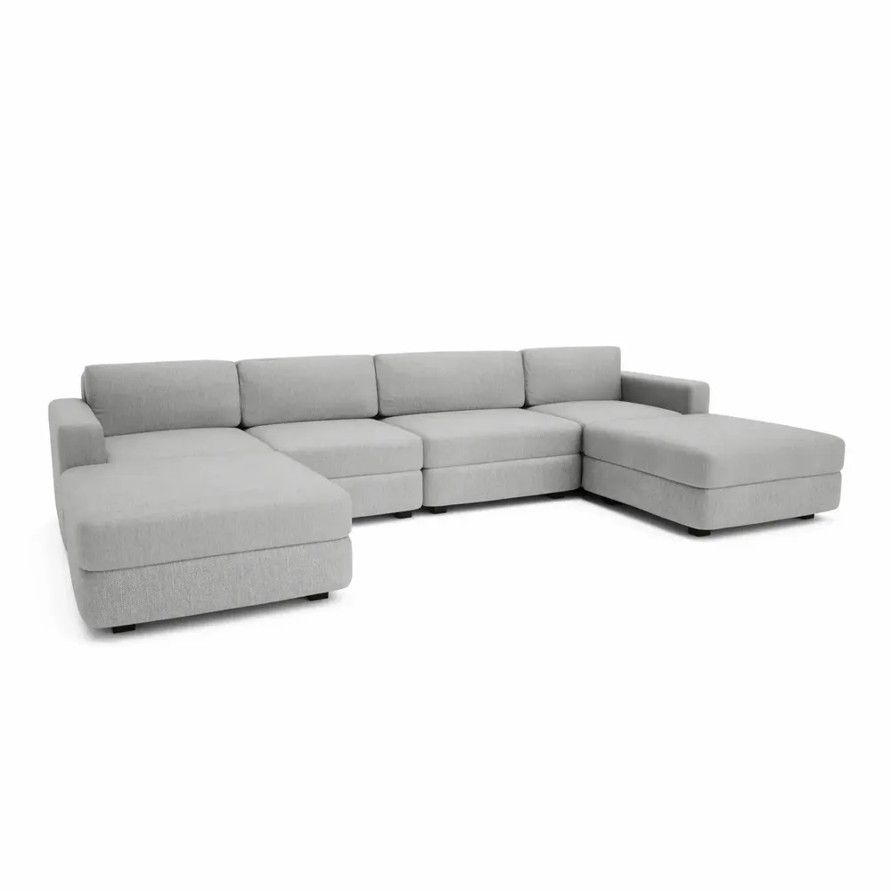 Sofas for hospitalities & contracts - Modular Sofa GRACIA - U-shaped 180 x 340 x 180 cm - Grey - CITY SOFA