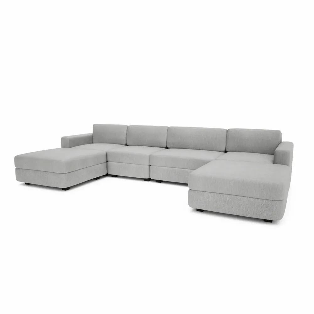 Sofas for hospitalities & contracts - Modular Sofa GRACIA - U-shaped 180 x 340 x 180 cm - Grey - CITY SOFA
