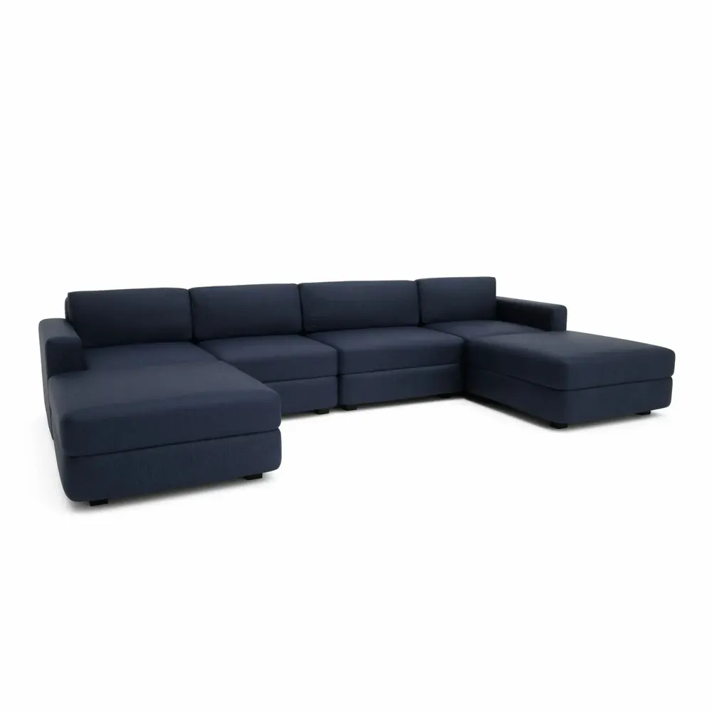 Sofas for hospitalities & contracts - Modular Sofa GRACIA - U-shaped 180 x 340 x 180 cm - Dark Blue - CITY SOFA