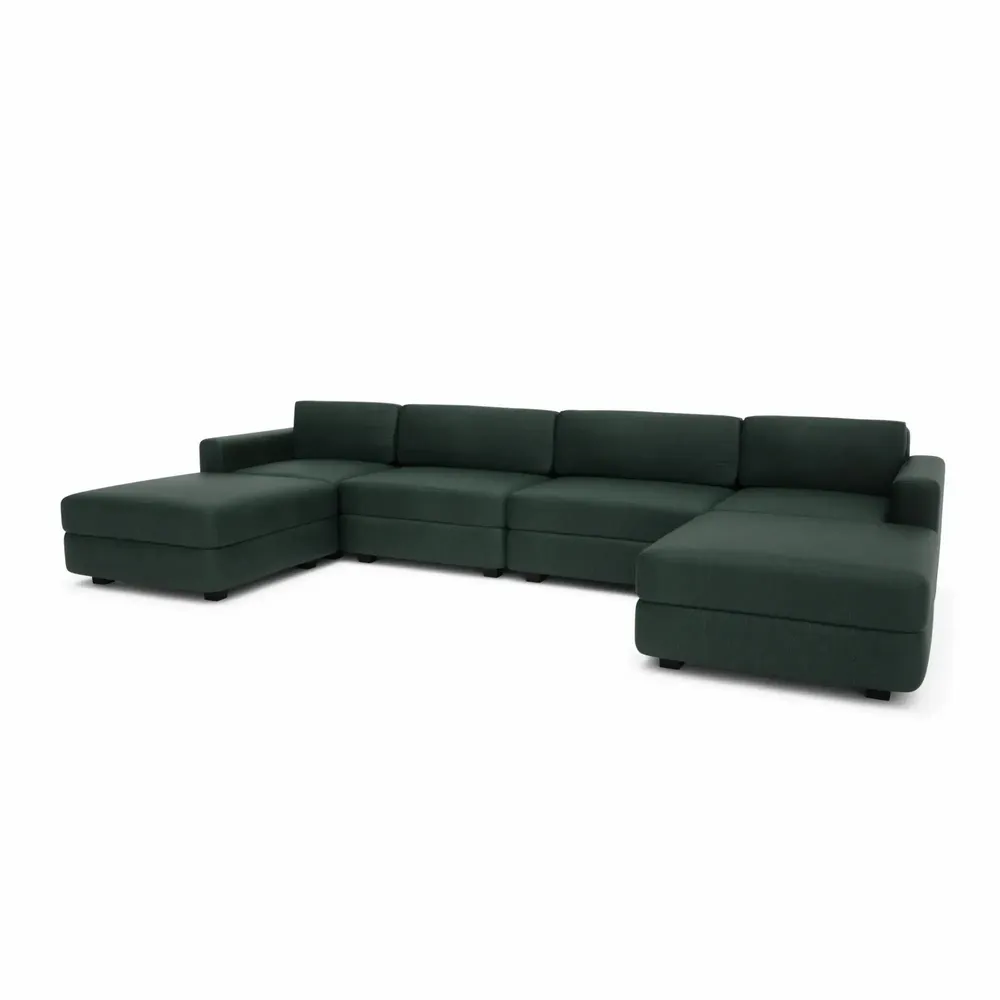 Sofas for hospitalities & contracts - Modular Sofa GRACIA - U-shaped 180 x 360 x 180 cm - Green - CITY SOFA