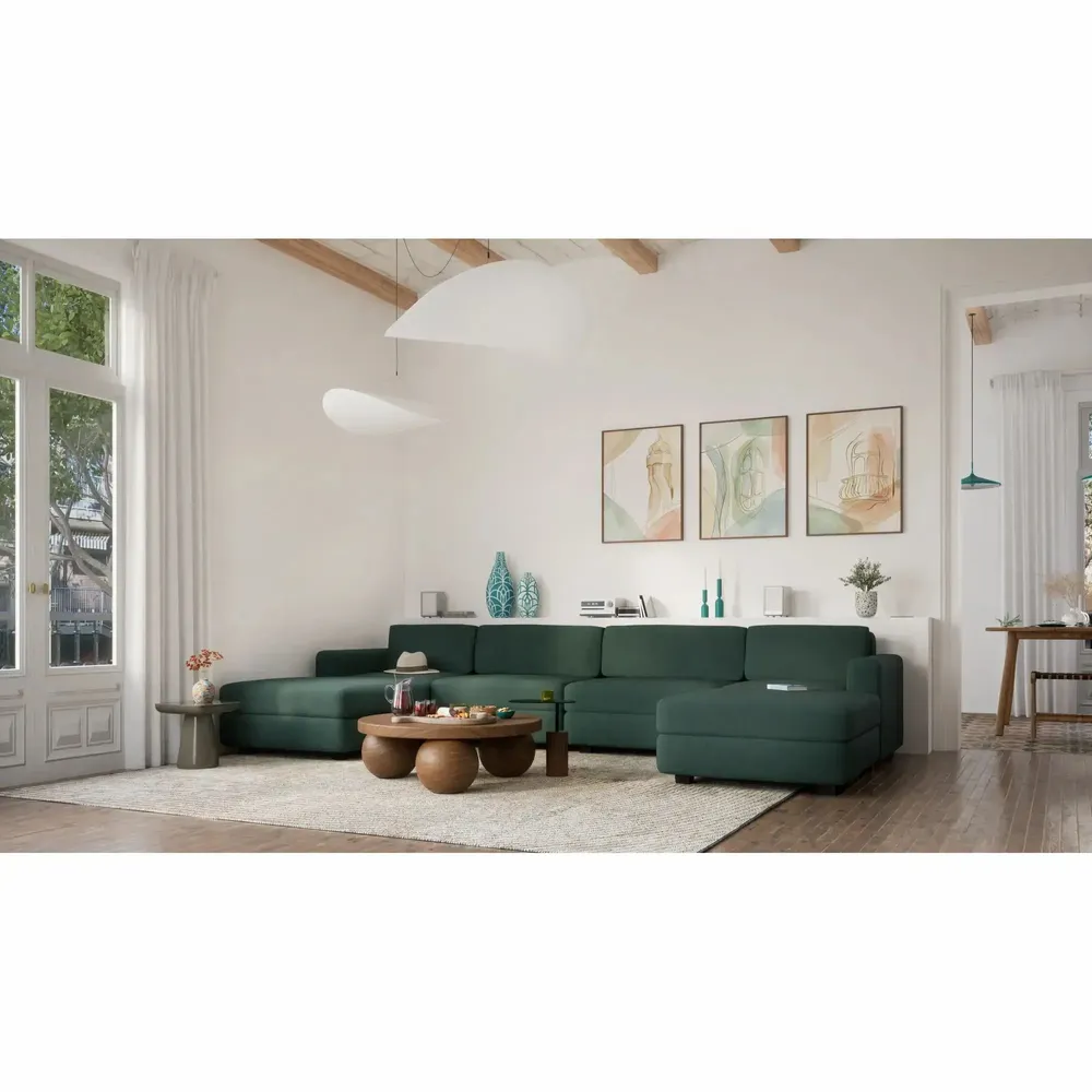 Sofas for hospitalities & contracts - Modular Sofa GRACIA - U-shaped 180 x 360 x 180 cm - Green - CITY SOFA