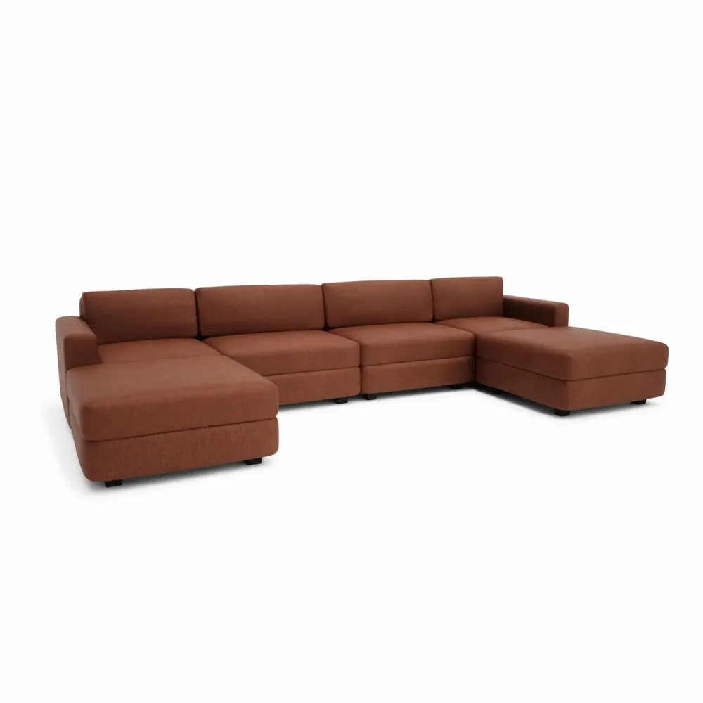 Sofas for hospitalities & contracts - Modular Sofa GRACIA - U-shaped 180 x 360 x 180 cm - Terracotta - CITY SOFA