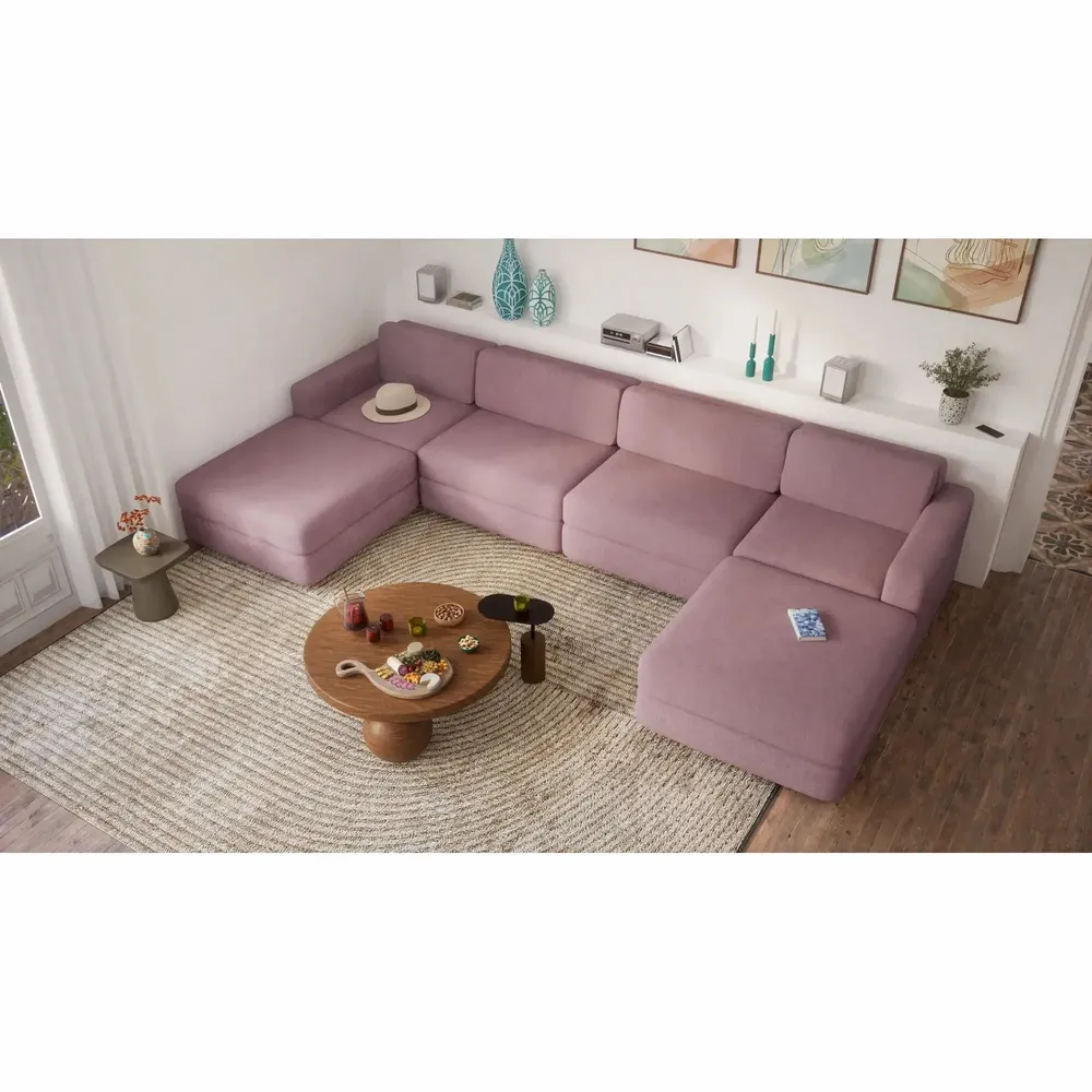 Sofas for hospitalities & contracts - Modular Sofa GRACIA - U-shaped 180 x 360 x 180 cm - Dusty Pink - CITY SOFA