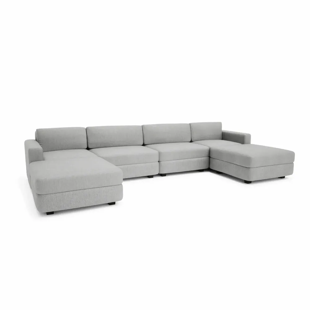 Canapés pour collectivités - Canapé modulable GRACIA - en U 180 x 360 x 180 cm - Gris - CITY SOFA