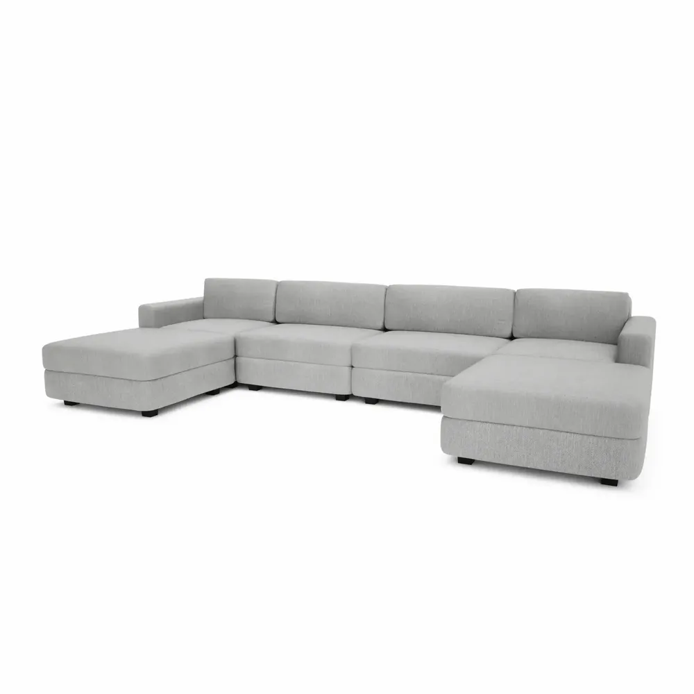 Canapés pour collectivités - Canapé modulable GRACIA - en U 180 x 360 x 180 cm - Gris - CITY SOFA