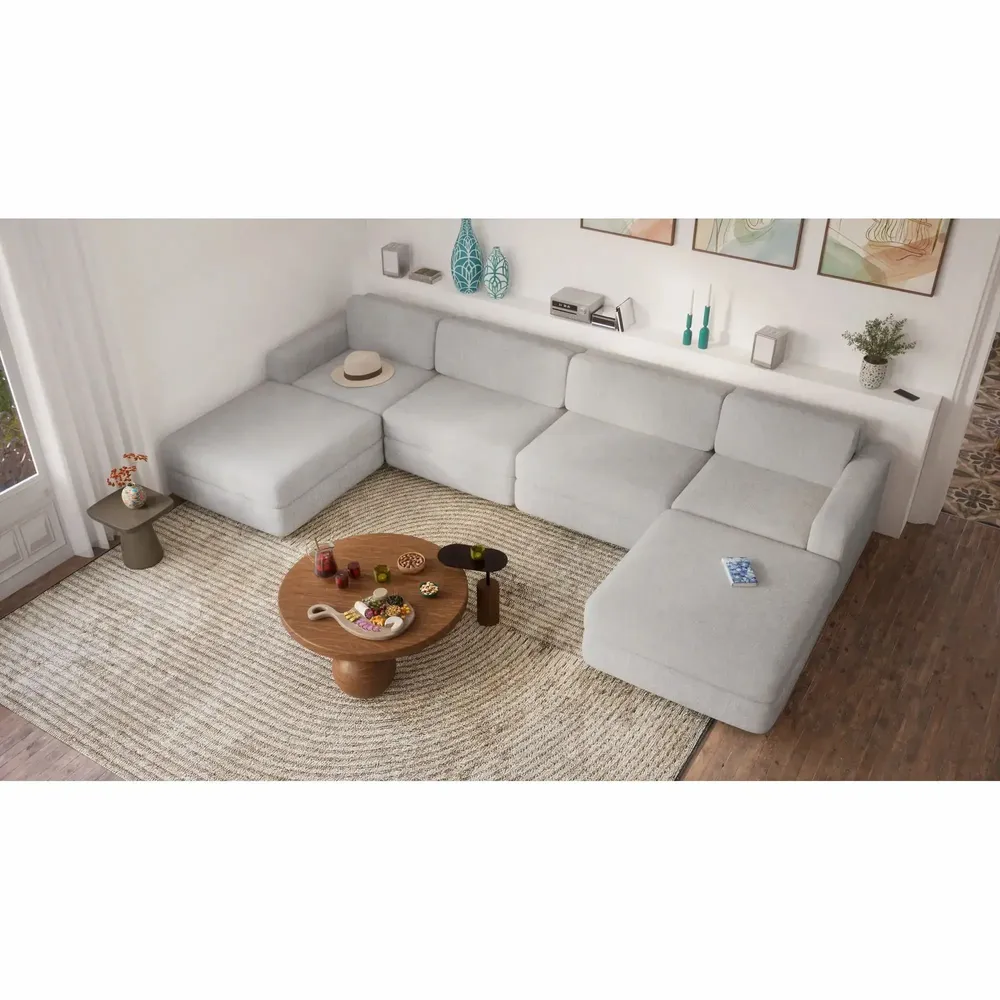 Canapés pour collectivités - Canapé modulable GRACIA - en U 180 x 360 x 180 cm - Gris - CITY SOFA