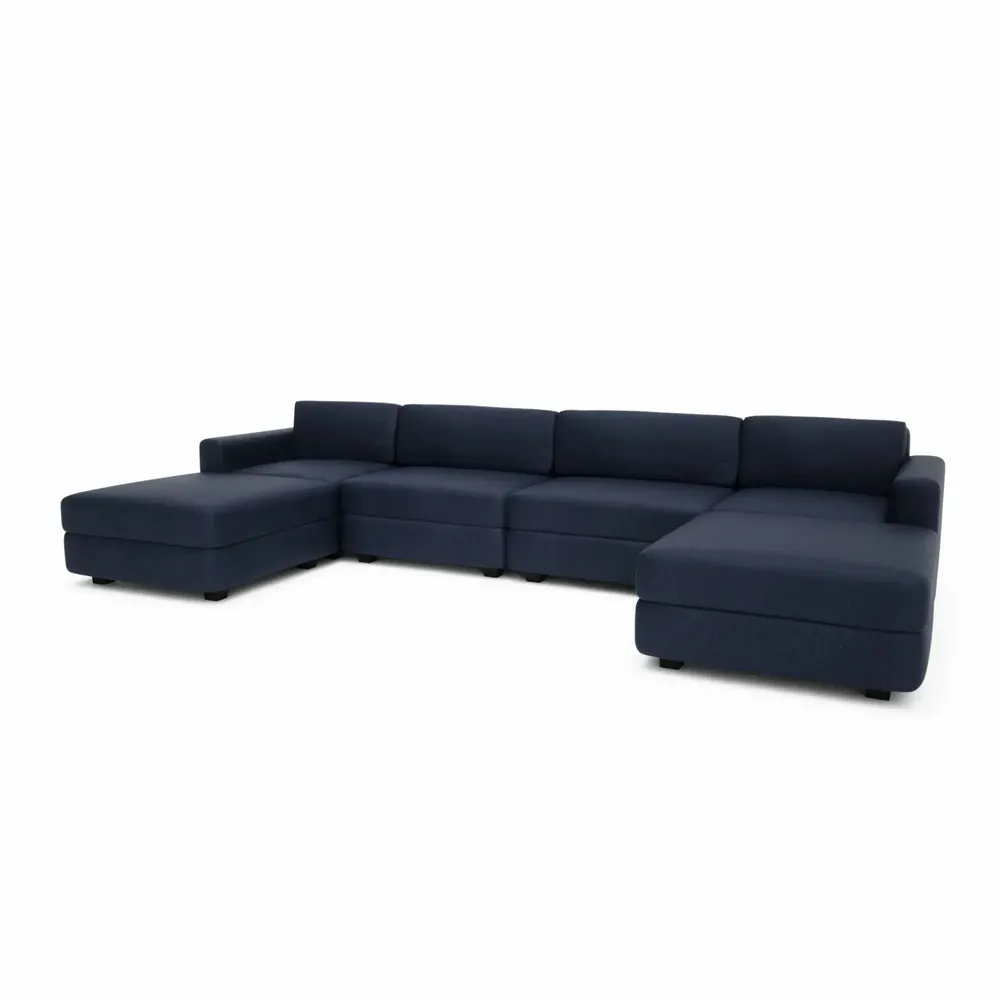 Sofas for hospitalities & contracts - Modular Sofa GRACIA - U-shaped 180 x 360 x 180 cm - Dark Blue - CITY SOFA