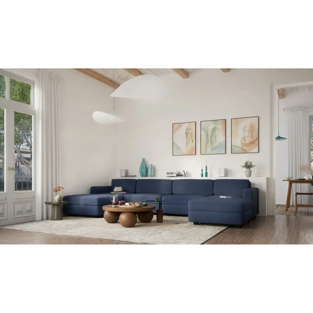 Sofas for hospitalities & contracts - Modular Sofa GRACIA - U-shaped 180 x 360 x 180 cm - Dark Blue - CITY SOFA
