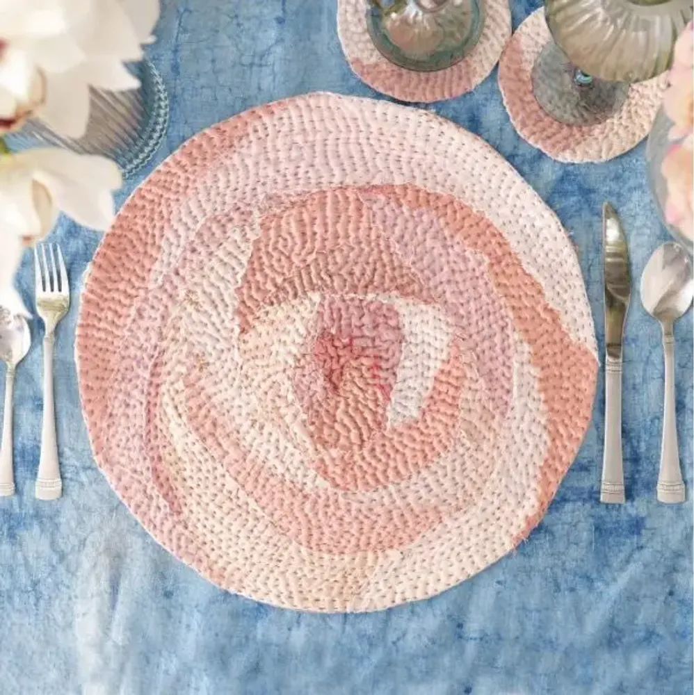 Table linen - Rose Fray Patch Placemats - MAISON MIEKO