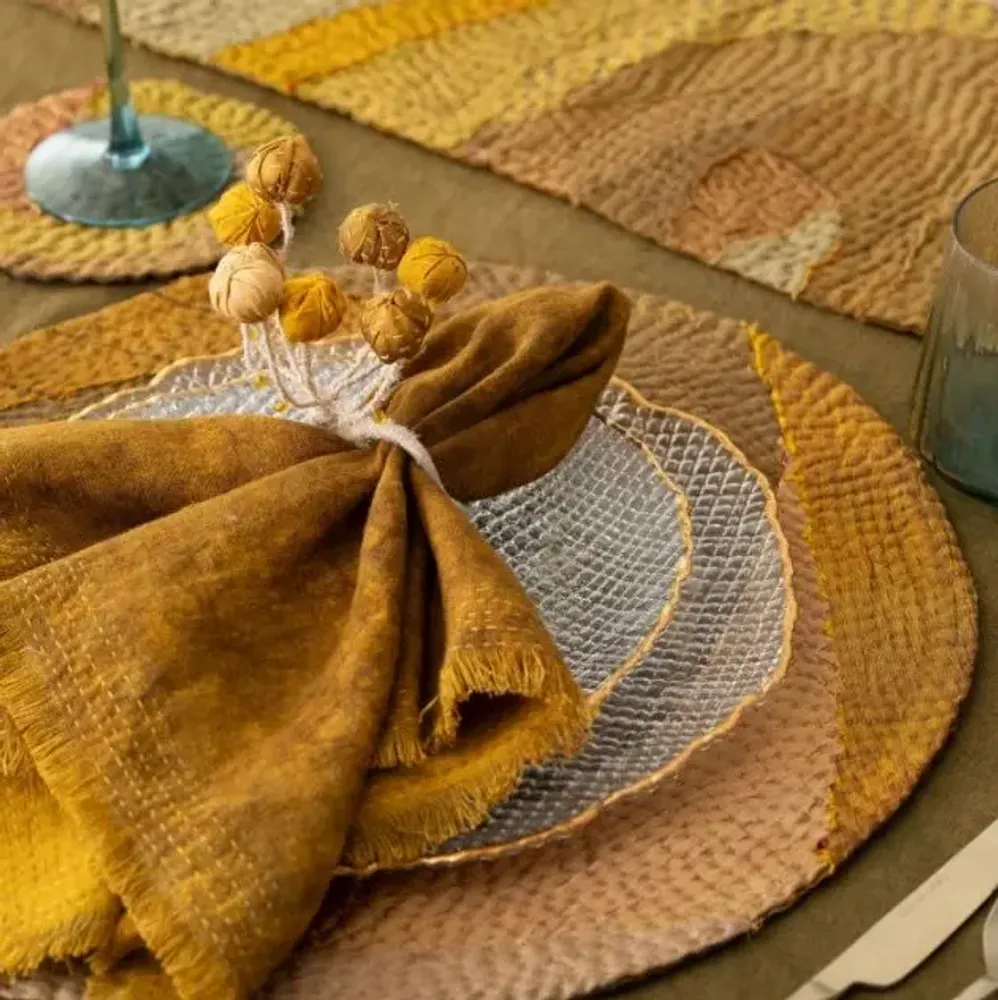 Linge de table textile - Ensemble de serviettes Kantha Vintage Landscape - MAISON MIEKO