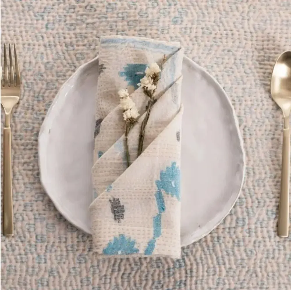 Linge de table textile - Ensemble de serviettes Kantha Vintage Landscape - MAISON MIEKO