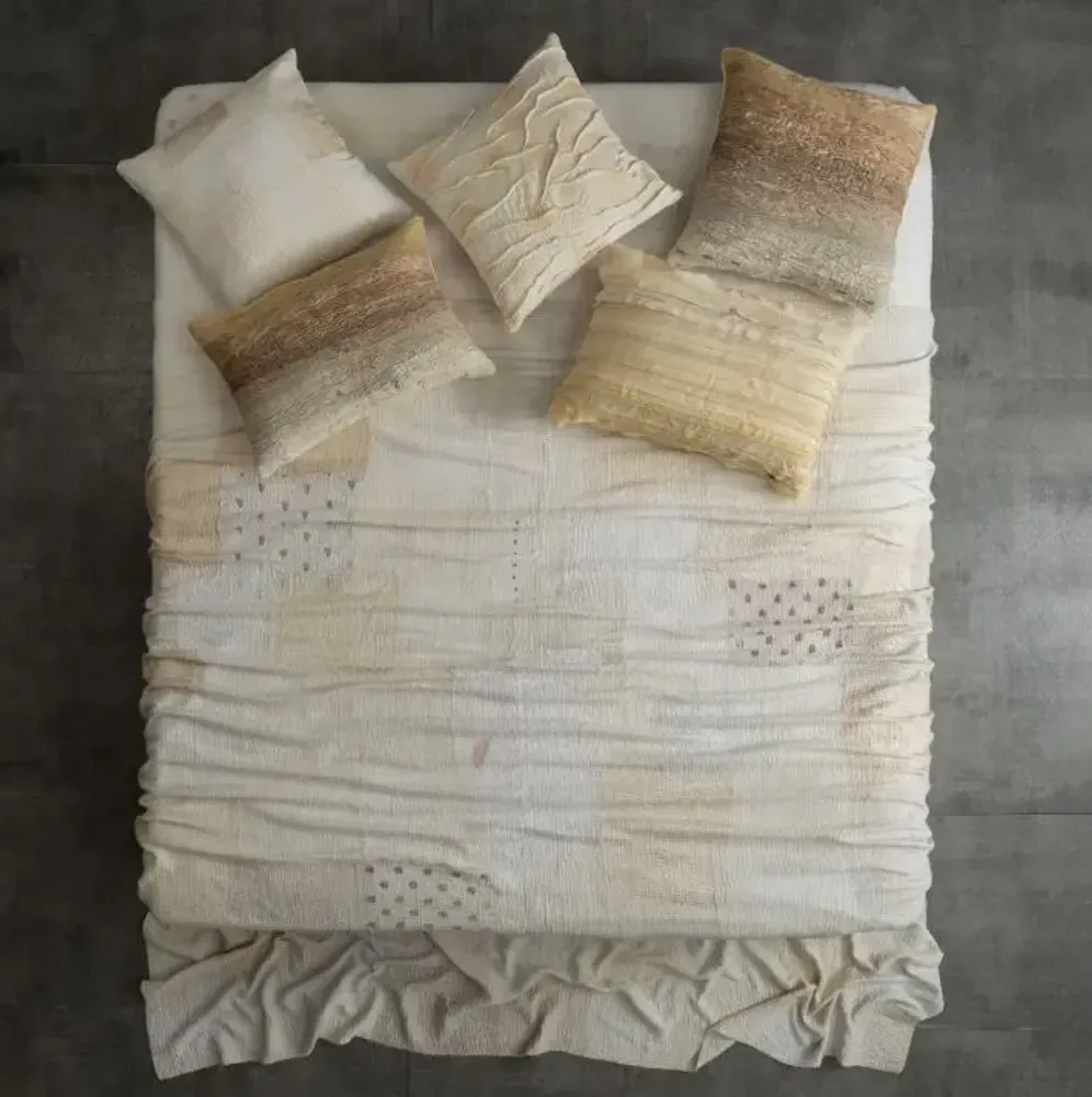 Throw blankets - Landscape Fray vintage handmade Kantha throw - MAISON MIEKO