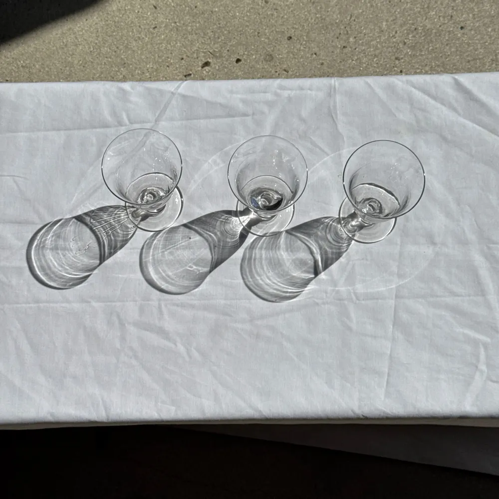 Glass - Set of 3 vintage clear glass stemware H14 D10 - OFFICE OBJETS
