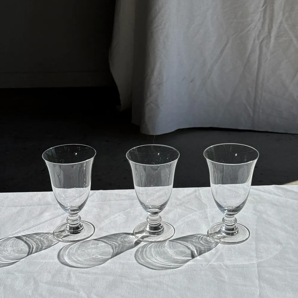 Glass - Set of 3 vintage clear glass stemware H14 D10 - OFFICE OBJETS