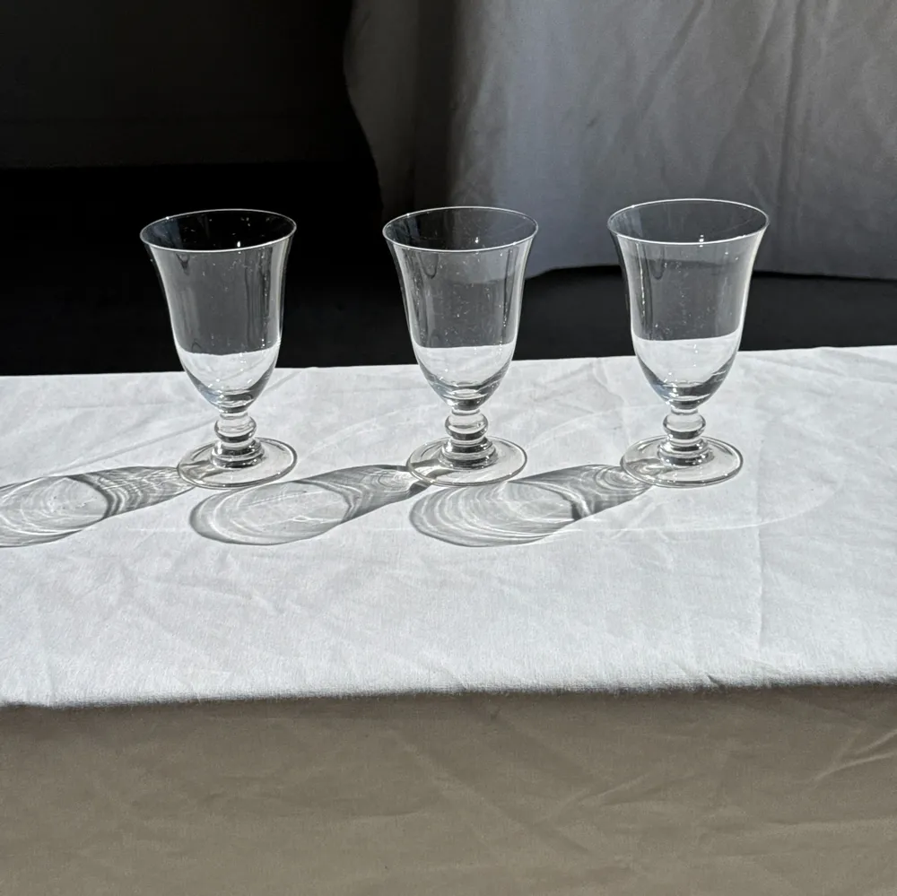 Glass - Set of 3 vintage clear glass stemware H14 D10 - OFFICE OBJETS