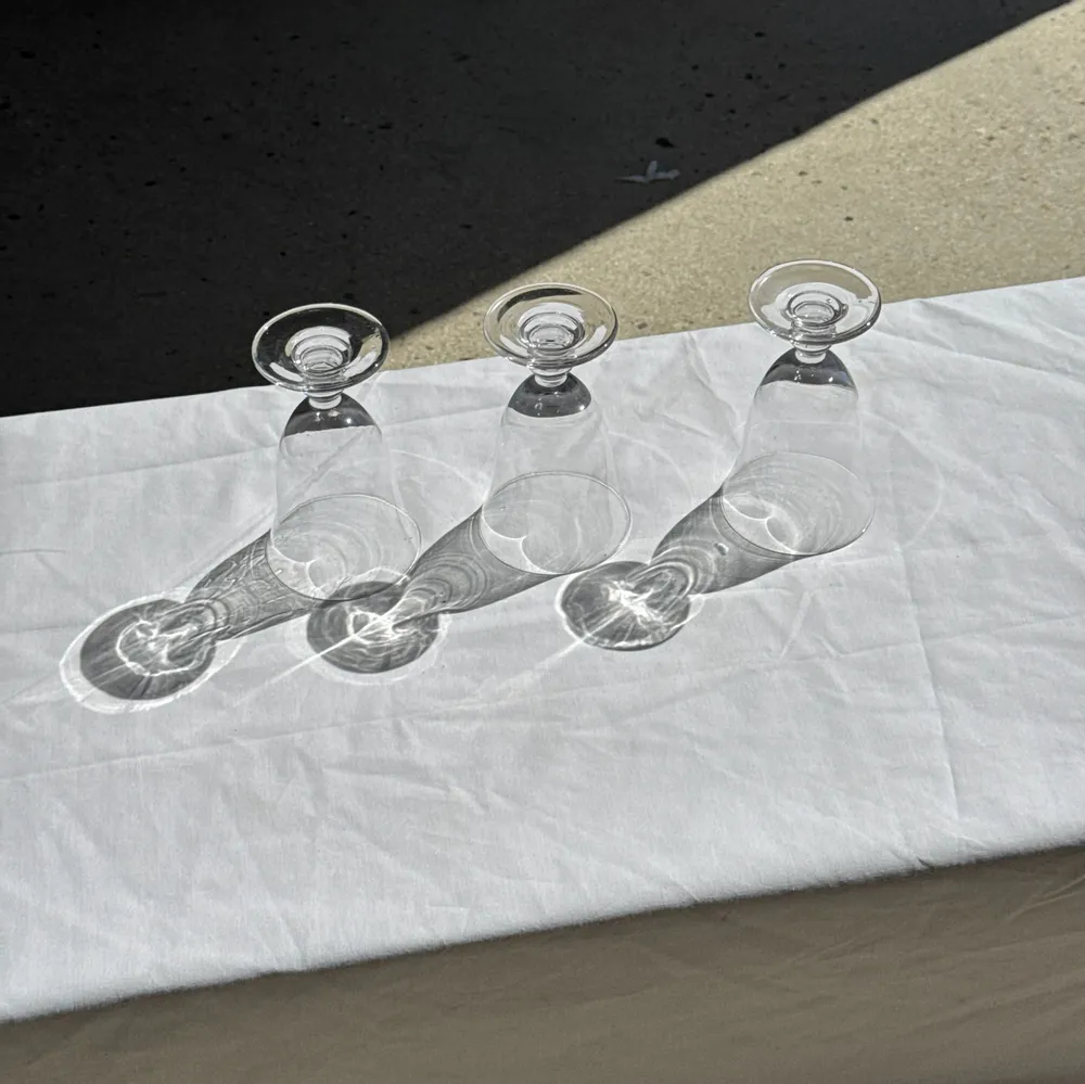 Glass - Set of 3 vintage clear glass stemware H14 D10 - OFFICE OBJETS