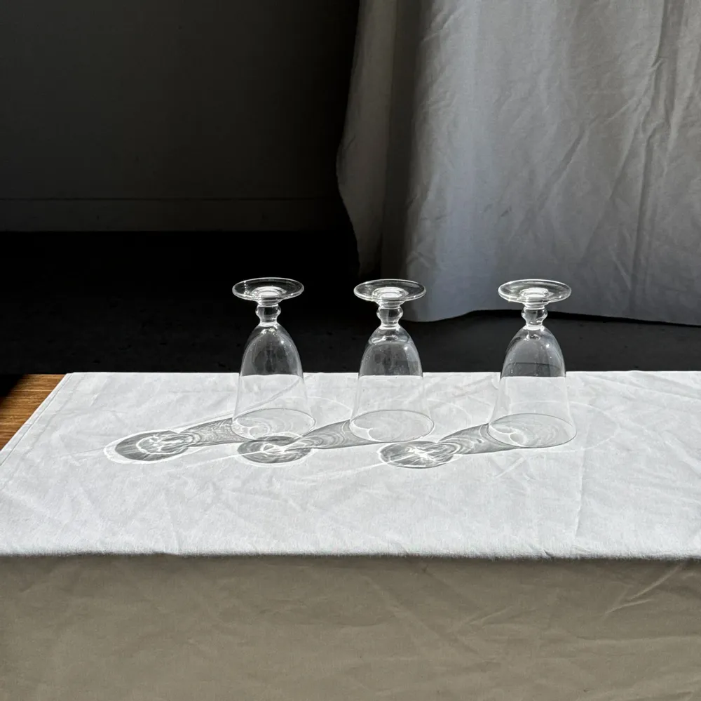 Glass - Set of 3 vintage clear glass stemware H14 D10 - OFFICE OBJETS