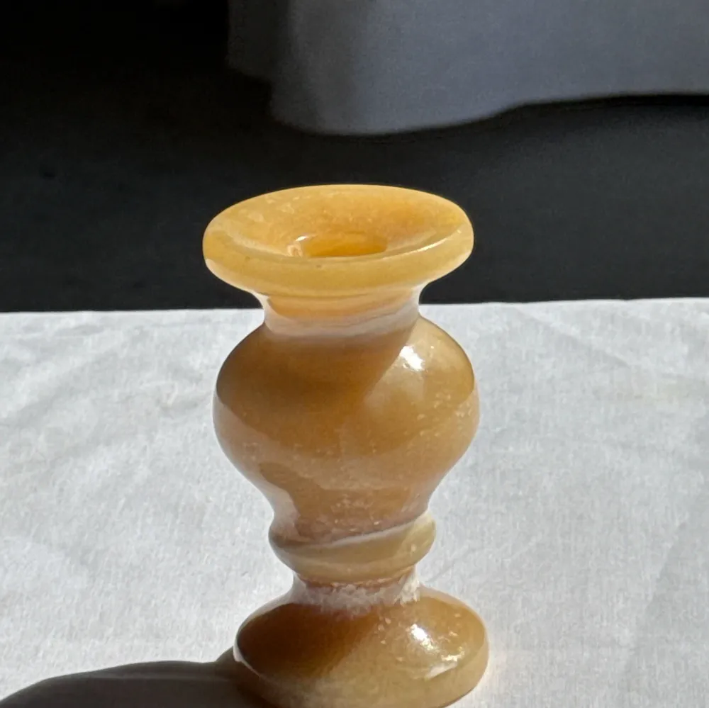 Objets de décoration - Petit bougeoir vintage en pierre d’onyx jaune H10 D5,5 - OFFICE OBJETS