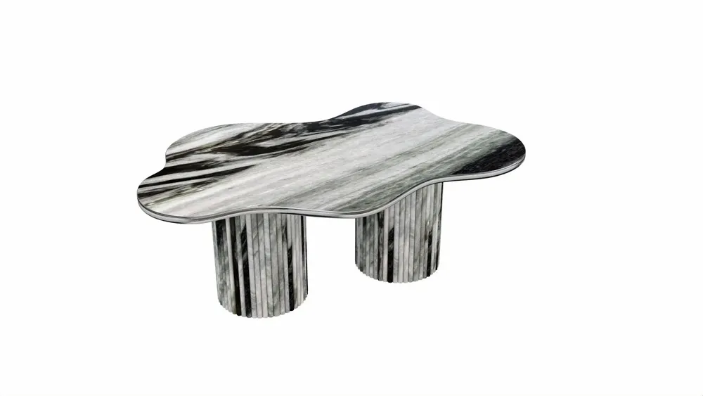 Tables de jardin - Tables basses - 110X70X40 cm - Nunoca - Marbre Panda - STONE VALLEY