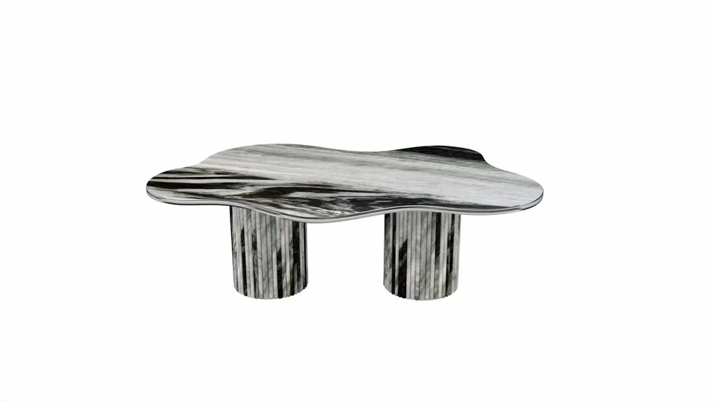 Lawn tables - Coffee tables -130X80X40 cm - Nunoca - Marbre Panda - STONE VALLEY
